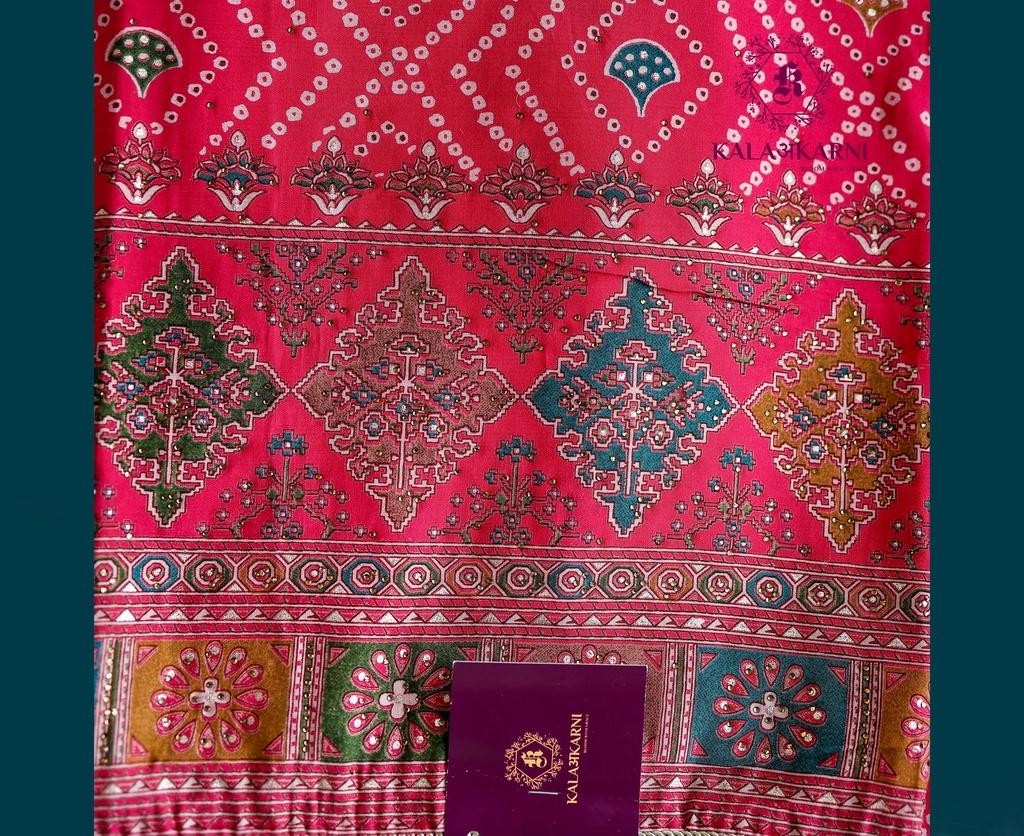 Stone Work | Modal Silk | Dress Material | Pink