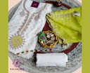 Zari Embroidery | Silk | Dress Material | Off White