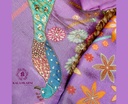Peacock Embroidery | Silk | Dress Material | Purple