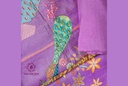 Peacock Embroidery | Silk | Dress Material | Purple