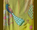 Peacock Hand Embroidery | Silk | Dress Material | Parrot Green