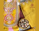 Zari Embroidery | Pure Gajji Silk | Dress Material | Golden Yellow