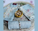 Hand Brush Paint with Embroidery | Russian Silk | Dress Material | Lavender