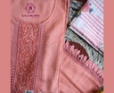 Colorful Thread Embroidery | Muslin Cotton | Dress Material | Flamingo Pink