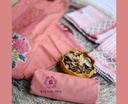 Colorful Thread Embroidery | Muslin Cotton | Dress Material | Peachy Pink