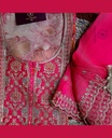 Zari Embroidery | Soft Silk | Dress Material | Bright Pink