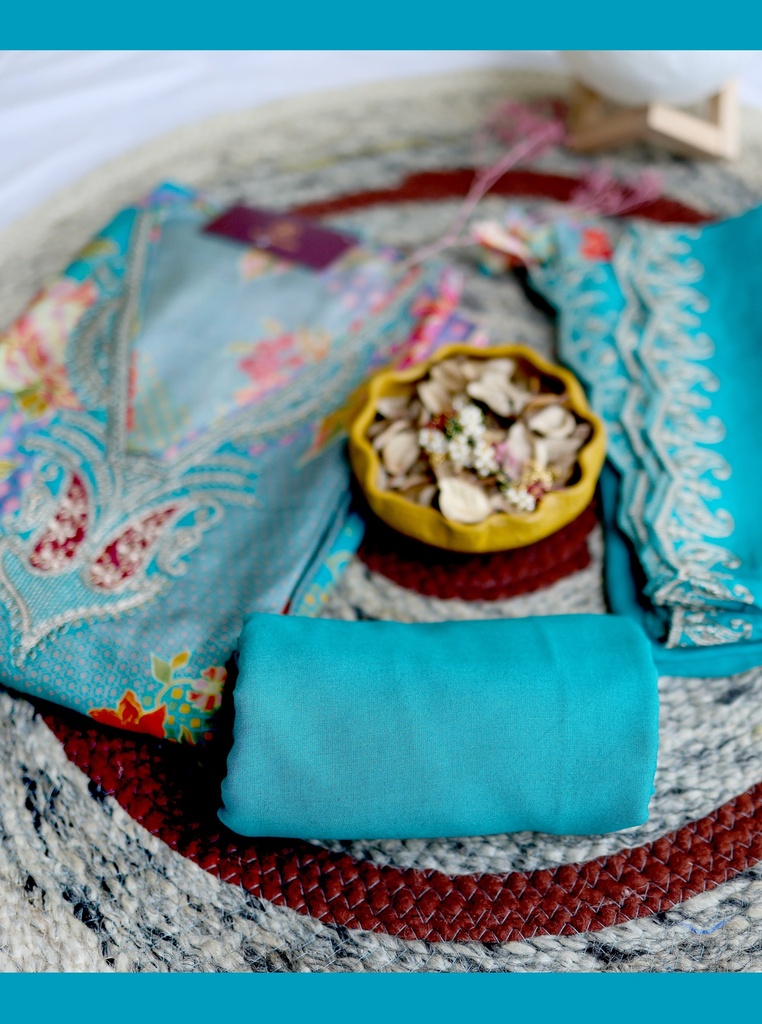 Zari Embroidery | Soft Silk | Dress Material | 