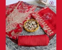 Zari Embroidery | Muslin Silk | Dress Material | Scarlet Red