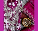  Petal | Zari Embroidery | Chinnon Silk | Magenta