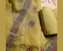 Embroidery | Organza Silk | Dress Material | Lime Yellow