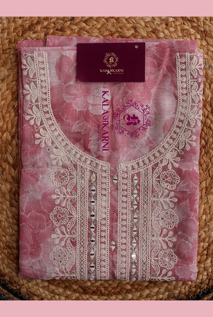 Thread Embroidery | Linen | Dress Material | Light Yellow (copy)