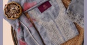 Thread Embroidery | Linen | Dress Material | Grey