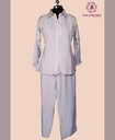 Chinnon Silk | Thread Work | Co-ord Set with Palazzo Pants | Grey