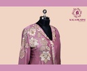 Chinnon Silk | Embroidered V-Neck | Co-ord Set with Palazzo Pants | Onion Pink
