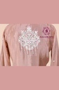Chinnon Silk | Front & Back Embroidered | Co-ord Set with Palazzo Pants | Peach
