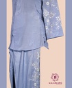 Muslin Silk | Thread Embroidery | Co-ord Set with Pants | Blue