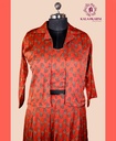 Muslin Silk | Three - Piece | Co-ord Set with Palazzo Pants | Rust