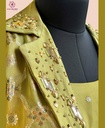 Hand Embroidered | Chinnon Silk | Jacket | Indowestern | Olive Green