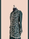 Chinnon Silk | Embroidered | Co-ord Set with Embroidery Palazzo | Navy Blue