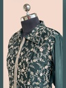 Chinnon Silk | Embroidered | Co-ord Set with Embroidery Palazzo | Navy Blue