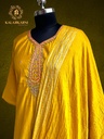 Hand Embroidery | Roman Silk | Suit set with Pants | Yellow