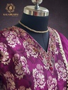 Hand Embroidery | Roman Silk | Suit set with Pants | Navy Blue