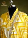 Hand Embroidery V-Neck | Pure Organza Silk | Suit set with Pants | Ivory