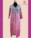 Muslin | Digital Print | Co-ord Set with Pants | Pink - Grey