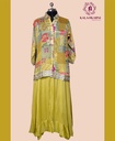 Chinnon Silk | Embroidered | Co-ord Set with Sharara Palazzo