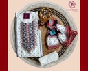 Embroidery | Ryon Silk | Dress Material | White&Blue