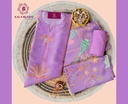 Peacock Hand Embroidery | Silk | Dress Material | Purple