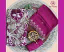  Petals | Zari Embroidery | Chinnon Silk | Magenta