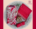  Petals | Zari Embroidery | Chinnon Silk | Hot Pink