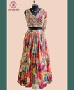 Mirror Embroidered | Chinnon Silk | Indowestern | Multicolor