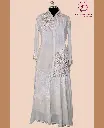 Chinnon Silk | Embroidered | Co-ord Set with Palazzo | Ivory